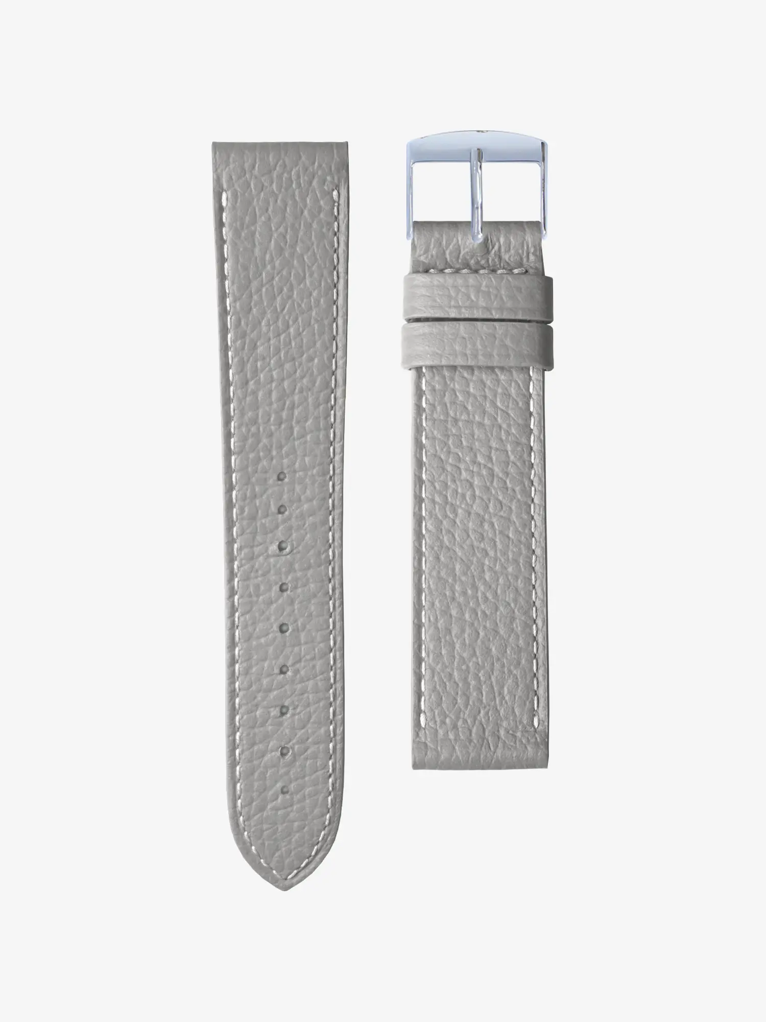 BRACELET CUIR - GRIS PERLE SURPIQUÉ