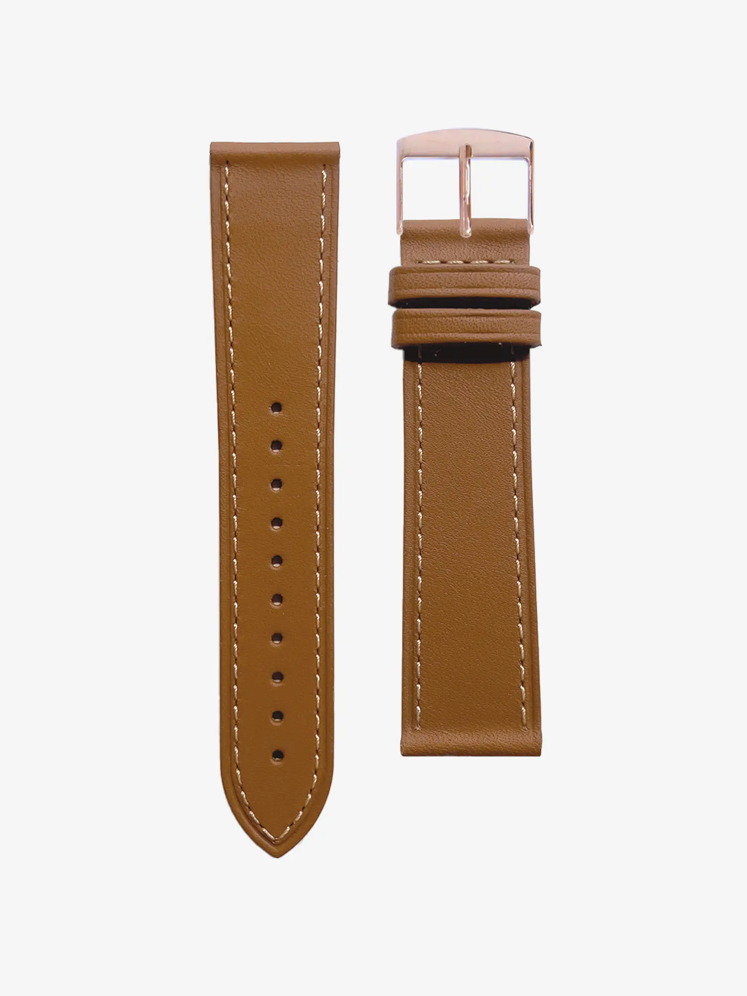 BRACELET CUIR - MARRON HAVANE SURPIQUÉ - Image 5
