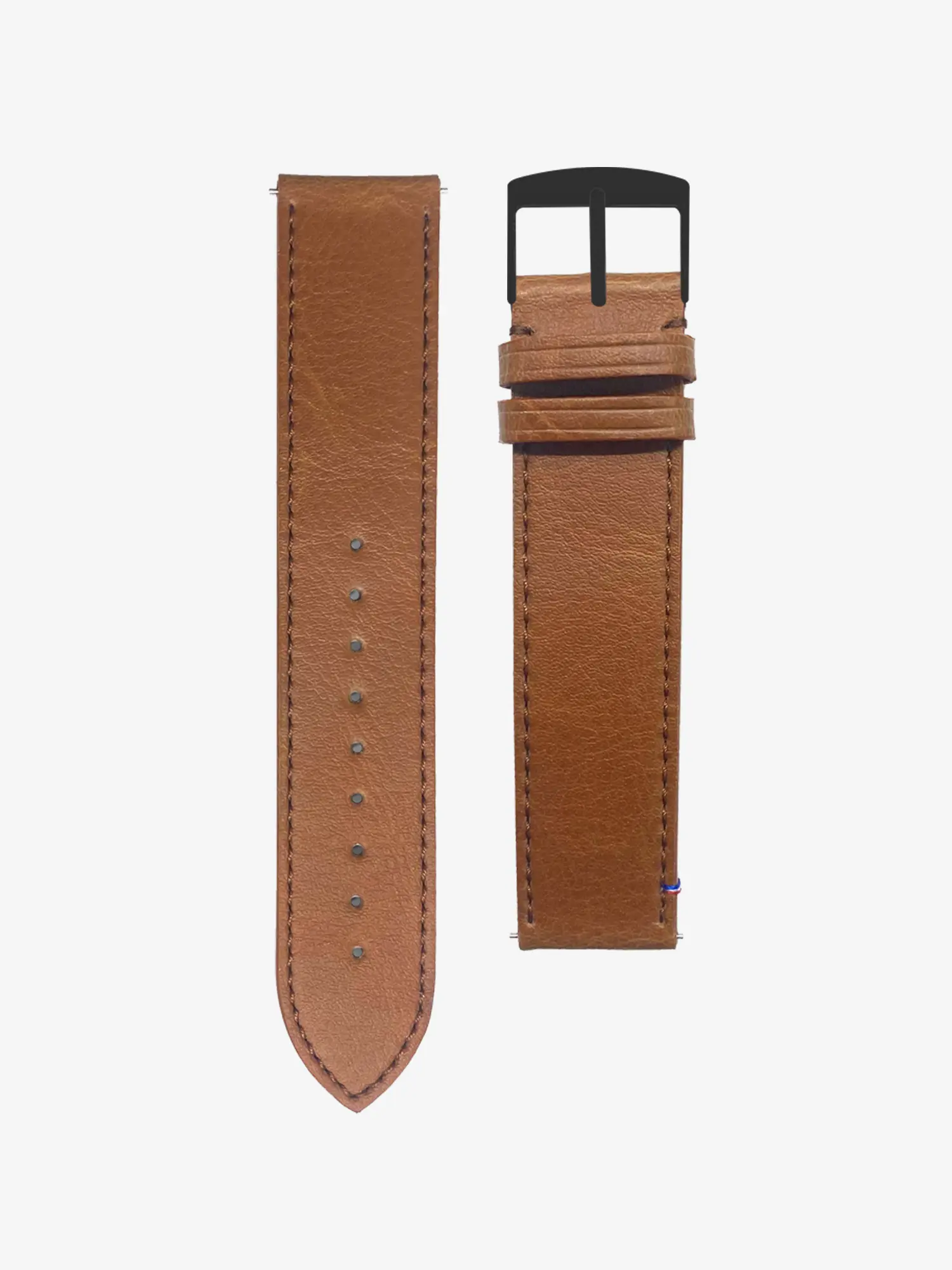BRACELET CUIR VEGAN - MARRON SURPIQUÉ MADE IN FRANCE - Image 6